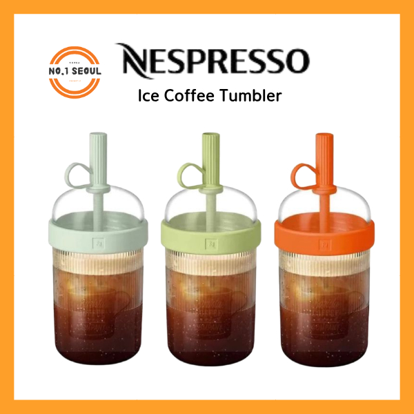 Nespresso Nomad Tumbler Ice Coffee Limited Edition 540ml แก้วน้ํากาแฟเย็นแก้วท่องเที่ยวแบบใช้ซ้ําได้พร้อมฝาปิด