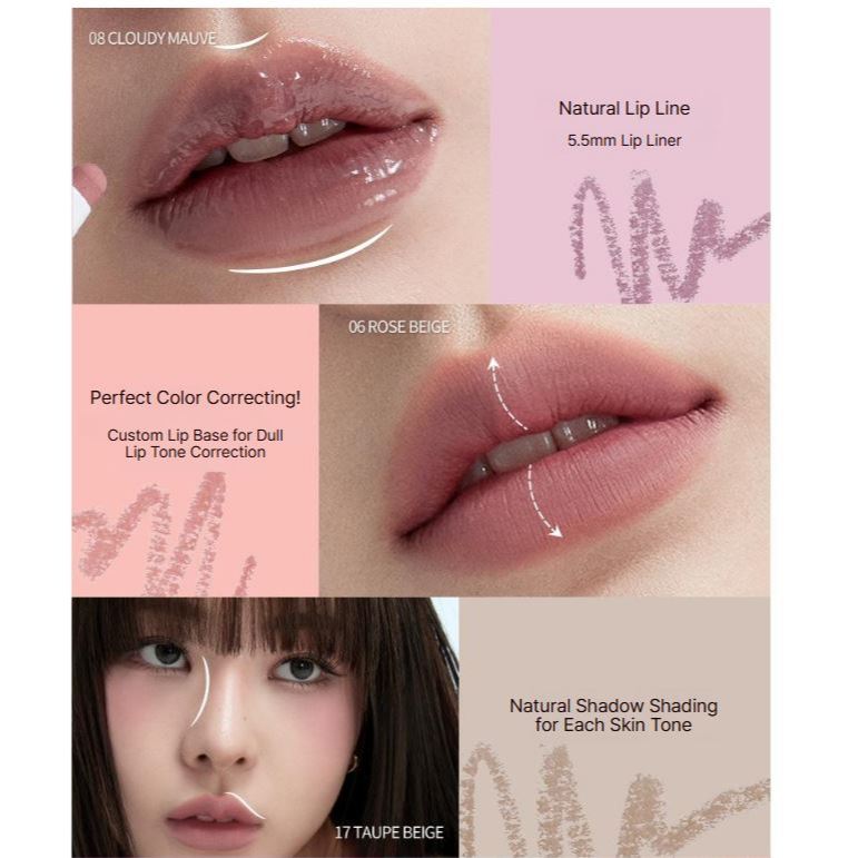 Heart Percent Dote On Mood Lip Pencil Natural Overlip Smudging Waterproof Liner Lip Makeup ราคา ถูกที่สุด ดีลบีเคเค แกลเลอรีภาพที่ 2