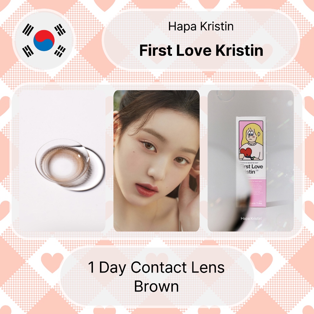 Hapa Kristin First Love (สีน้ําตาล) คอนแทคเลนส์ 1 วัน 10P