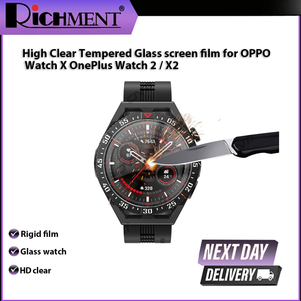 ฟิล์มกระจกนิรภัยใสสูงสําหรับ OPPO Watch X OnePlus Watch 2 / X2