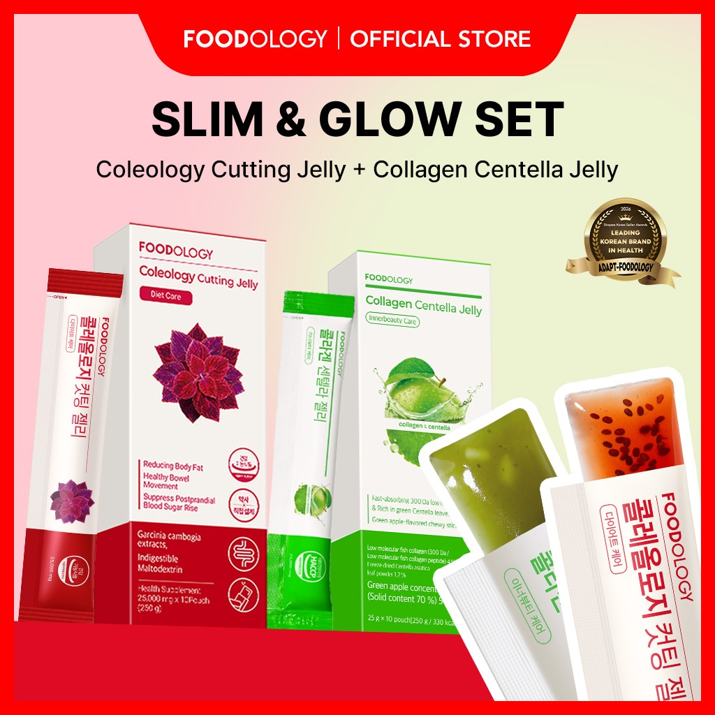 [FOODOLOGY] Coleology Cutting Jelly 25g x 10 Sticks + Collagen Centella Jelly 25g x 10 Sticks