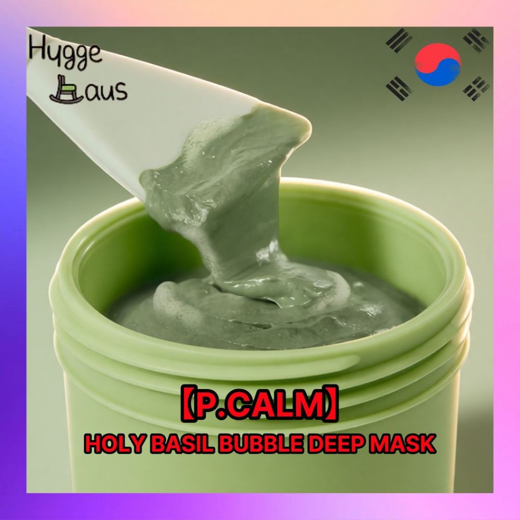 【P.CALM】HOLY BASIL BUBBLE DEEP MASK 90g (+แปรงคู่สำหรับทำความสะอาดรูขุมขน) / มาส์กล้างหน้าบำรุงรูขุมขนและให้ความสดชื่น