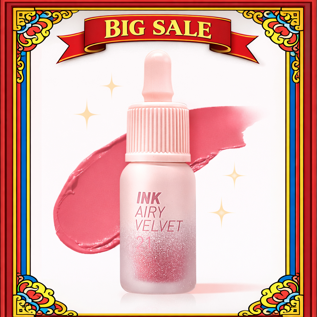 Peripera Ink The Airy Velvet Lip Tint #21 พีชฟูฟ่อง | Soft Velvet Matte Tint สําหรับริมฝีปากเบลอ (K-