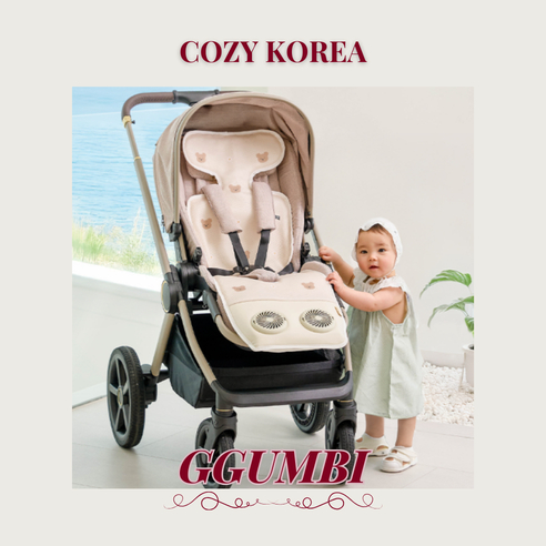 [GGUMBI] Ice Hug 2.0 Dual Fan Stroller Liner + แพ็คน้ําแข็งฟรี (Teddy Bear / Ice Family) K-Baby