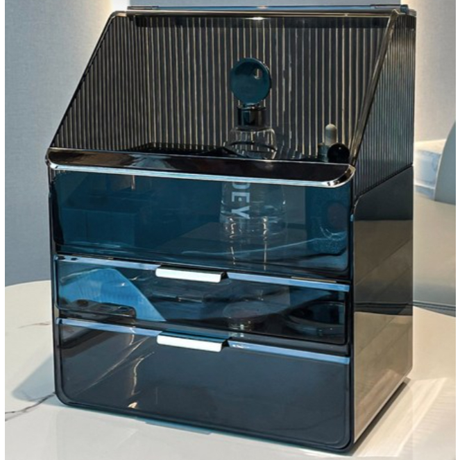 Lucia-i Modern Large-Capacity Cosmetic Organizer (สีดําใส) | 1 ชิ้น