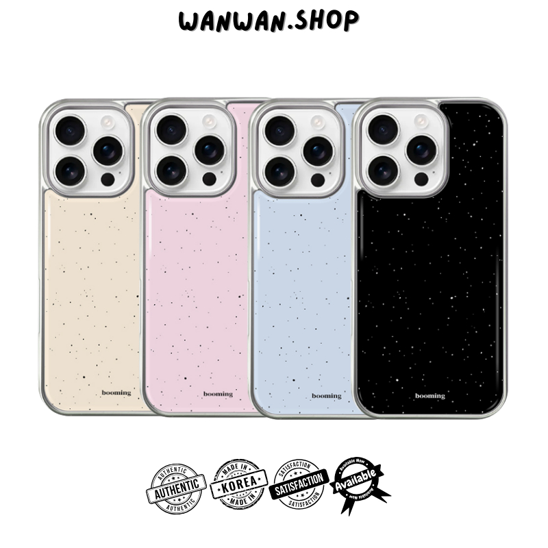 【Korean Selection】เคส iPhone Booming สำหรับ iPhone 17 / 17 Pro / 17 Pro Max | ดีไซน์อิงค์สโตน