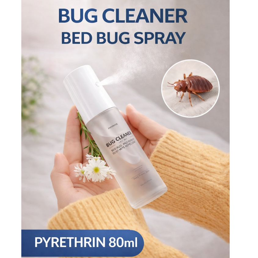 Bug Cleaner Bed Bug & สเปรย์กําจัดไรฝุ่น – ยาฆ่าแมลง Pyrethrin 80ml