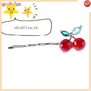 Spedyfun กิ๊บติดผมคริสตัลเชอร์รี่น่ารักแฟชั่นสําหรับผู้หญิง