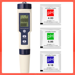 5 in 1 Professional Multi-parameter Combo Testing Meter PH/EC/TDS/Salinity/Thermometer Digital Multi-Function Tester Water Quality Tester