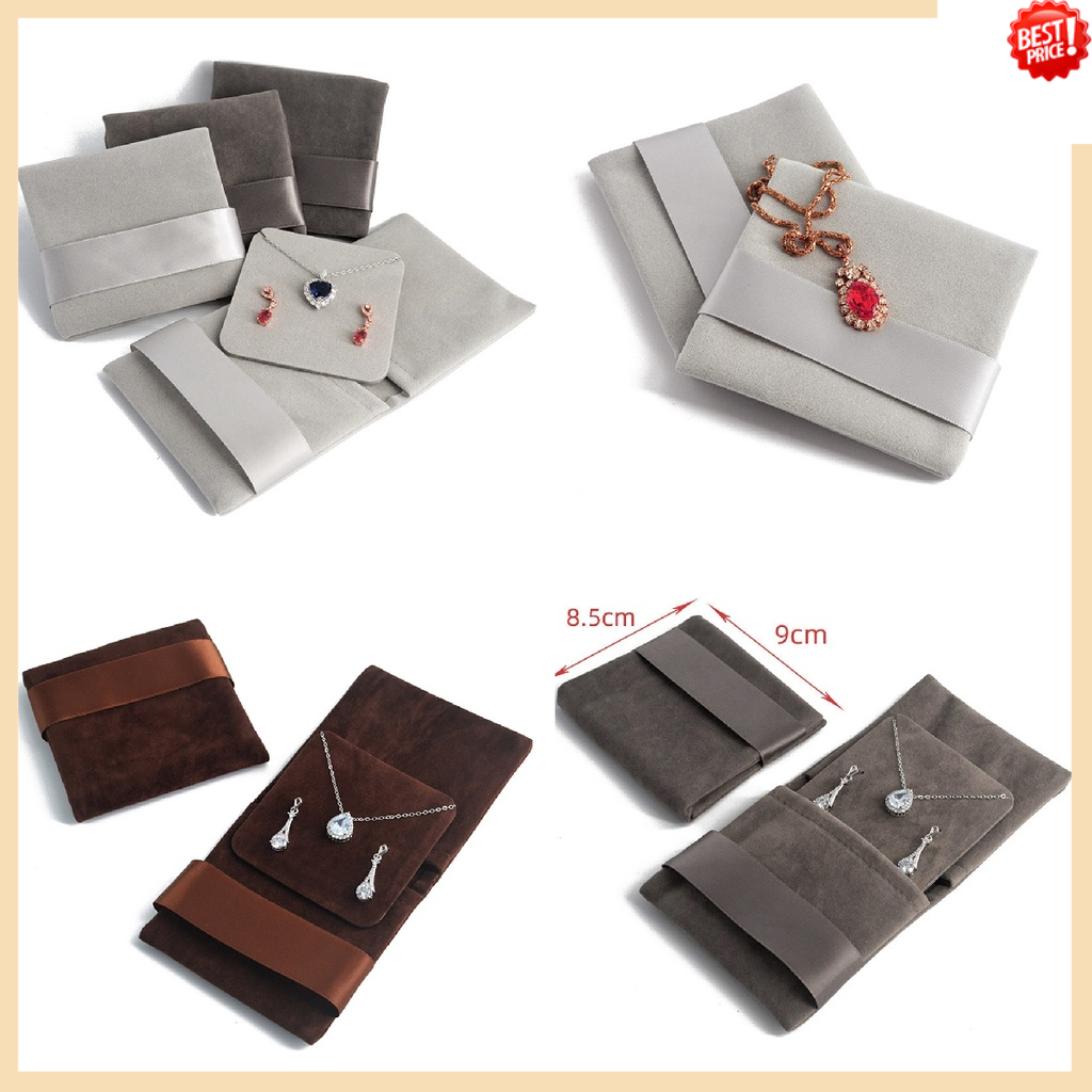 ถุงกํามะหยี่ แบบหนา ทรงสี่เหลี่ยม สําหรับใส่เครื่องประดับ ต่างหู สร้อยคอ