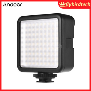 fly andoer w 81 แผงไฟ led ขนาดเล็ก 6 . 5 w หรี่แสงได้ 6000 k พร้อมอะแดปเตอร์ขาตั้งกล้อง