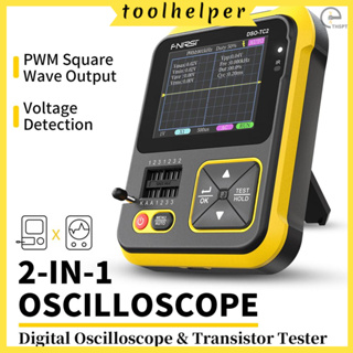 [T&amp;H] เครื่องทดสอบทรานซิสเตอร์ ออสซิลโลสโคป 200kHz แบบพกพา 2 In 1 เอาท์พุตคลื่นสี่เหลี่ยม PWM หน้าจอสี 2.4 นิ้ว พร้อมไฟแบ็คไลท์