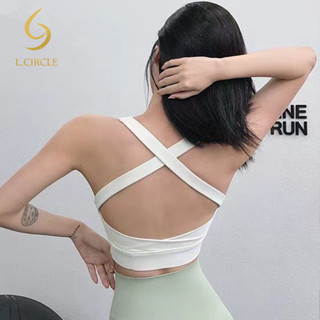 L.CIRCLE Yoga Bra เซ็กซี่ข้ามที่สวยงามกลับกันกระแทกสปอร์ตบรา…
