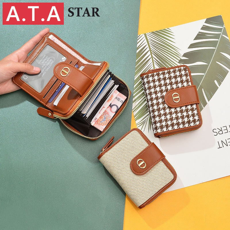 ใหม่ กระเป๋าสตางค์ใบสั้น ใส่บัตรได้หลายช่อง จุของได้เยอะ ขนาดเล็ก พับได้ สําหรับผู้หญิง นักเรียน