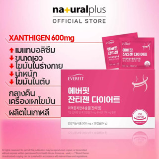 Naturalplus Korea Everfit Xanthigen Diet, เครื่องเผาผลาญไขมัน ลดน้ําหนัก กระชับสัดส่วน, 28 แคปซูล Night Time Weight Loss Slimming