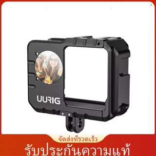 (laptth)UURIG กรงกล้องวิดีโอ พร้อมเมาท์ขาตั้งกล้องเซลฟี่ กระจกคู่ อุปกรณ์เสริม แบบเปลี่ยน สําหรับ Insta360 ONE RS