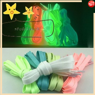 1 Pair Night Run Glowing Fluorescent Laces Creative Fashion Luminous Lace Popular