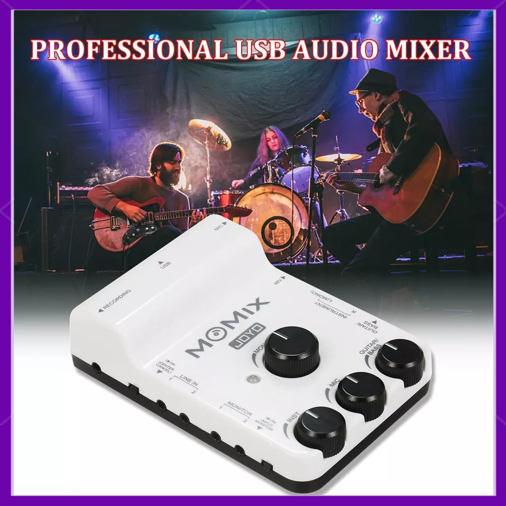 Tpt JOYO MOMIX USB Audio Interface Mixer เครื ่ องผสมเสียงแบบพกพา Professional Sound Mixer สําหรับ PC สมาร ์ ทโฟนอุปกรณ ์ เครื ่ องเสียงเพลง