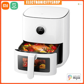 Elc Xiaomi Mijia Smart Air Fryer Pro หม้อทอดไร้น้ํามัน ความจุ 4 ลิตร เคลือบสารกันติด 24H หน้าจอ OLED อัจฉริยะ สูตรทอด ไม่ติดผิว สีขาว