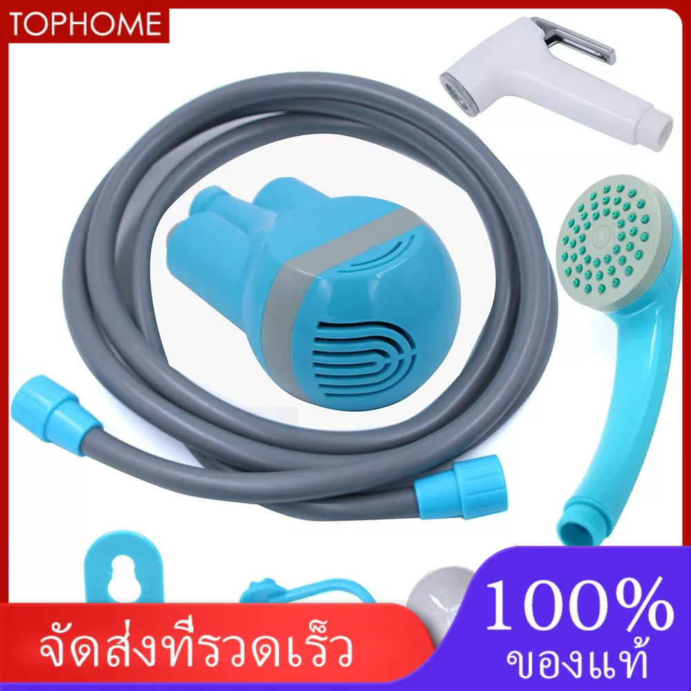 【Tphmth】ฝักบัวอาบน้ํา แบบพกพา ชาร์จ USB พร้อมหัวฉีด 2 หัว สําหรับสระว่ายน้ํา ตั้งแคมป์ ท่องเที่ยว ล้างรถ