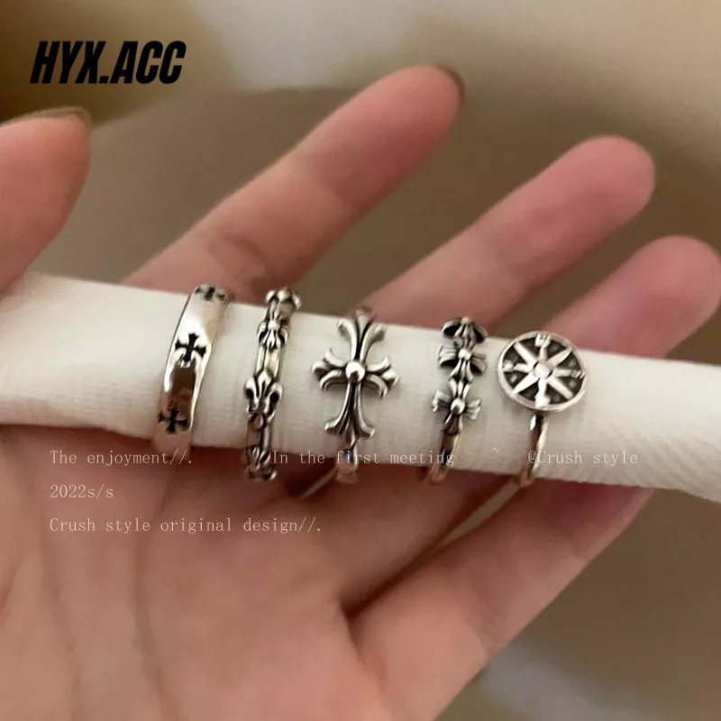 แหวนแฟชั่น แบบไขว้ ปรับได้ อุปกรณ์เสริม สําหรับทุกเพศ