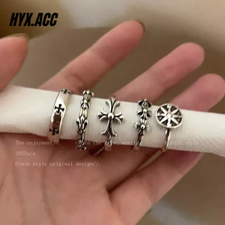 แหวนแฟชั่น แบบไขว้ ปรับได้ อุปกรณ์เสริม สําหรับทุกเพศ