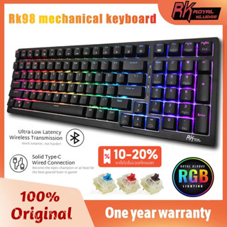 Royal Kludge RK98 Hot-swappable Wireless Mechanical Keyboard with 98keys RGB Backlit Tri-mode Bluetooth 2.4G Wired