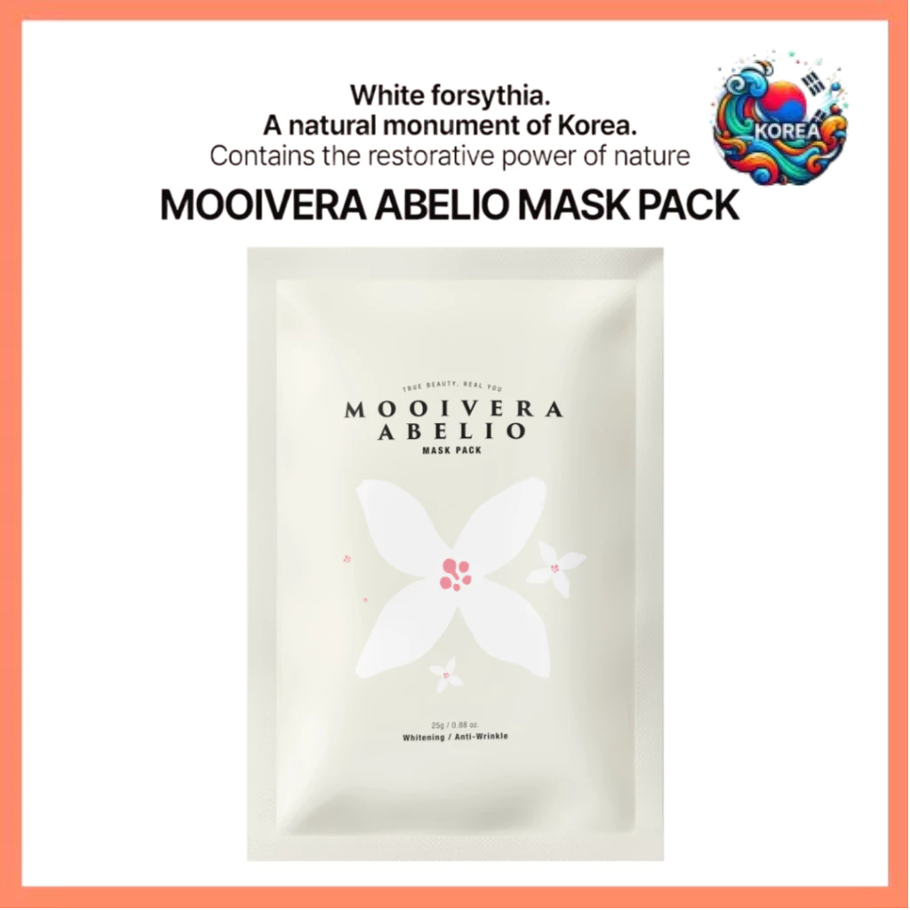 Mooivera ABELIO 25g Hydrating Mask Pack - 10 แผ่นสําหรับผิวเปล่งประกาย#vegan,ฮาลาลแผ่น,#K-ความงาม