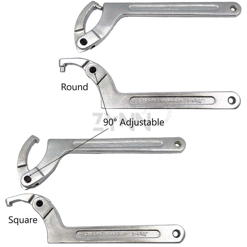 ตะขอ WRENCH ROUND/SQUARE HEAD ปรับ Spanner Chrome Vanadium Plier ซ่อมเครื่องมือใช้ Hold Nut