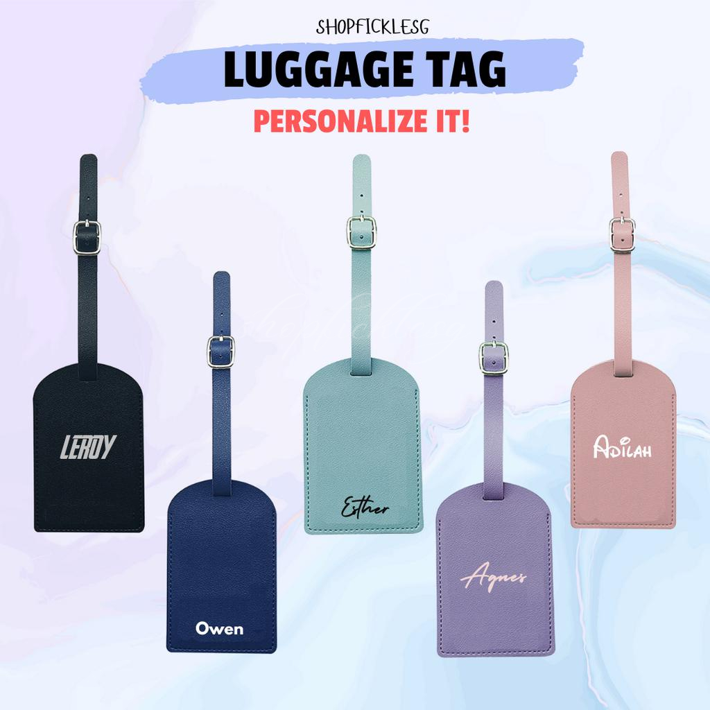 *SG INSTOCK* CUSTOMISABLE PU Leather Bag Tag Bag Tag Customised Birthday Farewell Anniversary Presen