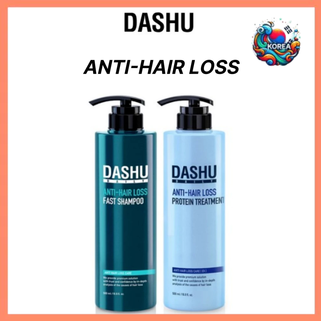 DASHU Daily Hair Care Duo: Anti-Hair Loss Shampoo & Protein Treatment 500ml สําหรับผมสุขภาพดี