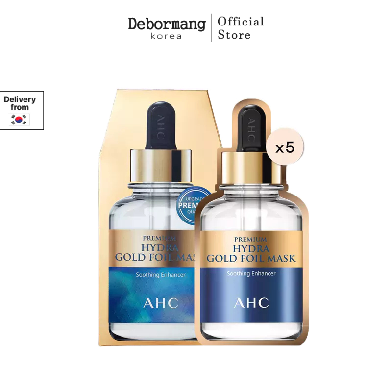Ahc Premium Hydra Gold Foil Mask 25 กรัม (สําหรับผิวชุ่มชื้นและฟื้นฟู)
