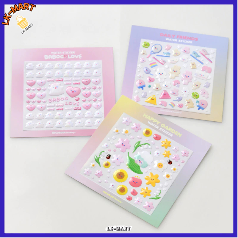 [Olive Young] Recorder Factory WATER STICKER Vol.2 3type