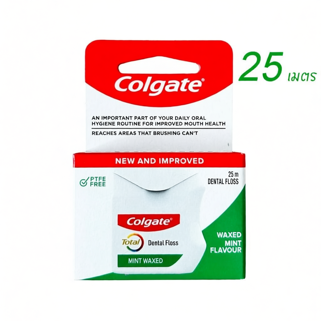 Colgate Total Mint waxed Dental Floss 25m