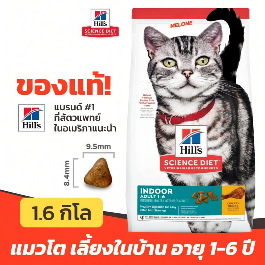 Hill's Science Diet อาหารแมว สูตร Science Diet Adult Indoor 1.6 kg