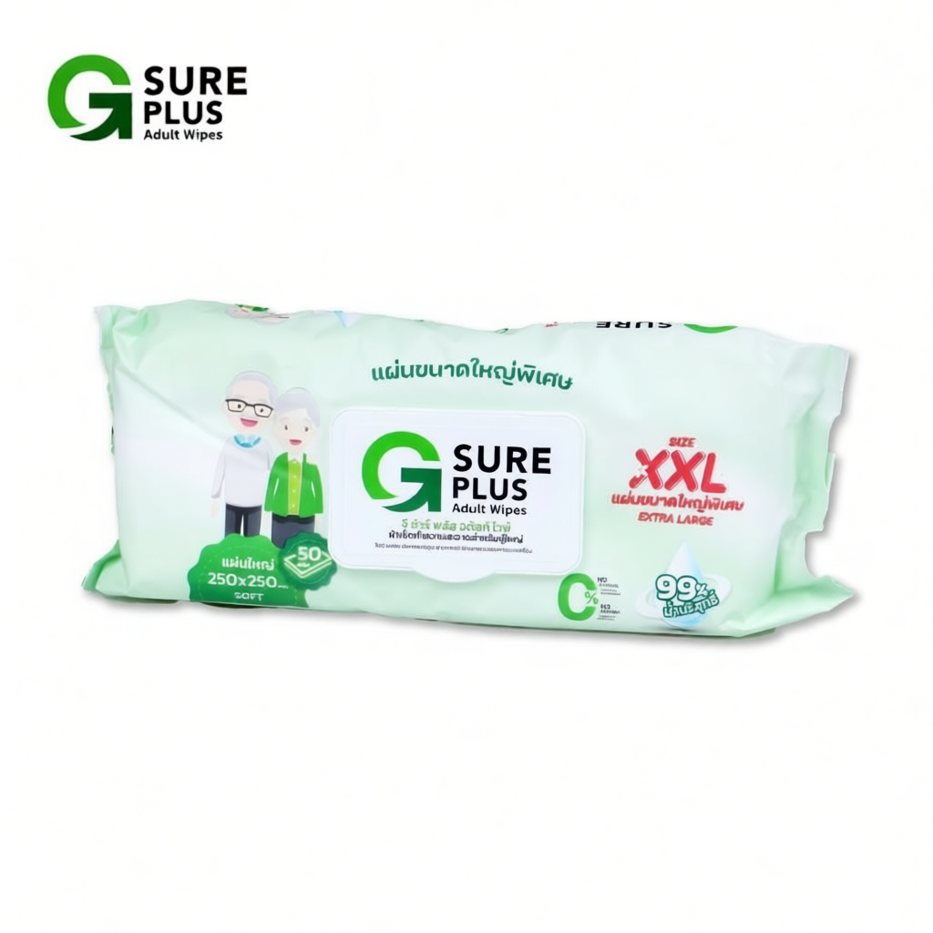 G Sure Plus Adult Wipes XXL 50 Pcs ทิ