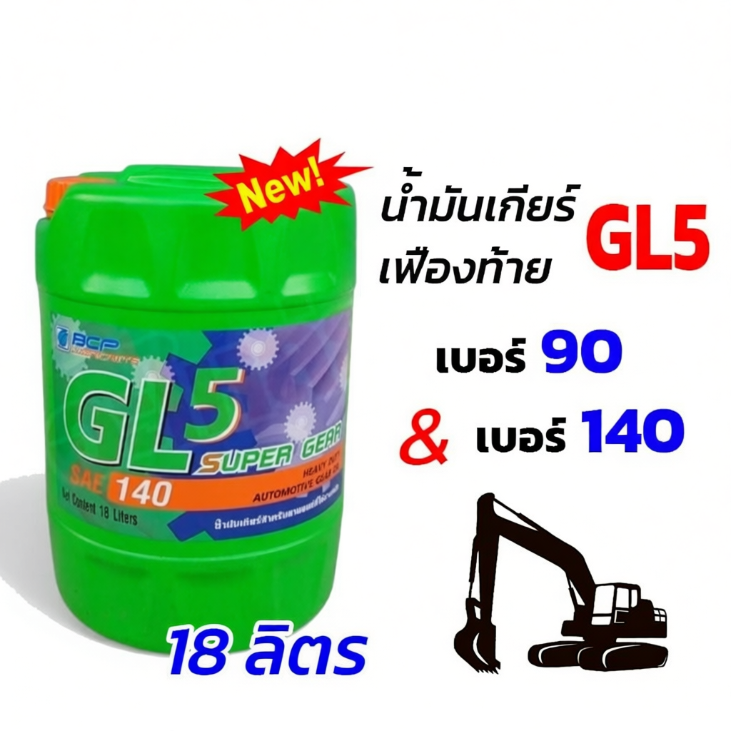 น้ำมันเกียร์/เฟืองท้ายบางจาก GL5 เบอร์ 90,140 ขนาด 18 ลิตร สำหรับรถบรรทุกและเครื่องจักรหนัก