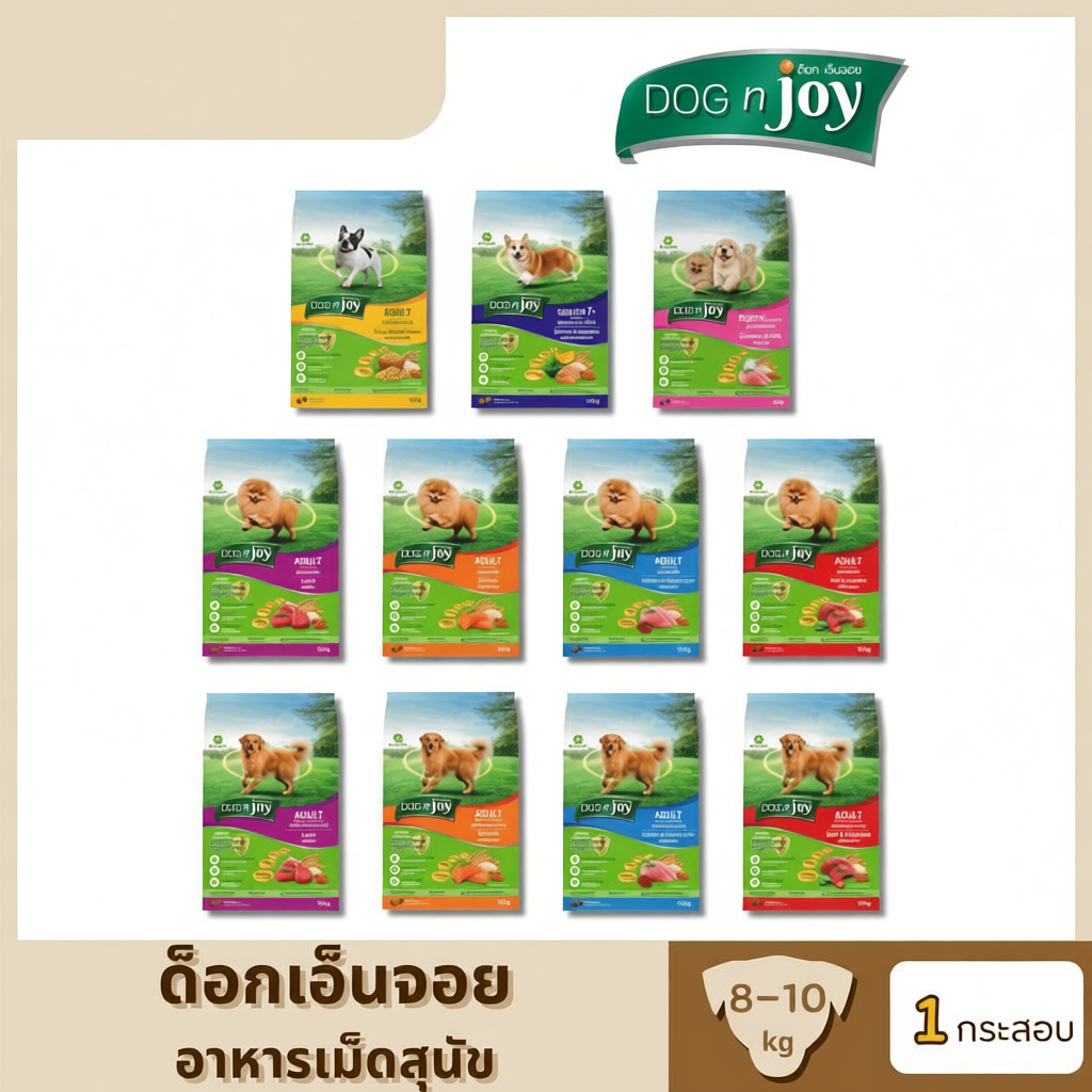 อาหารสุนัข Dog n joy 8-10 กิโลกรัม