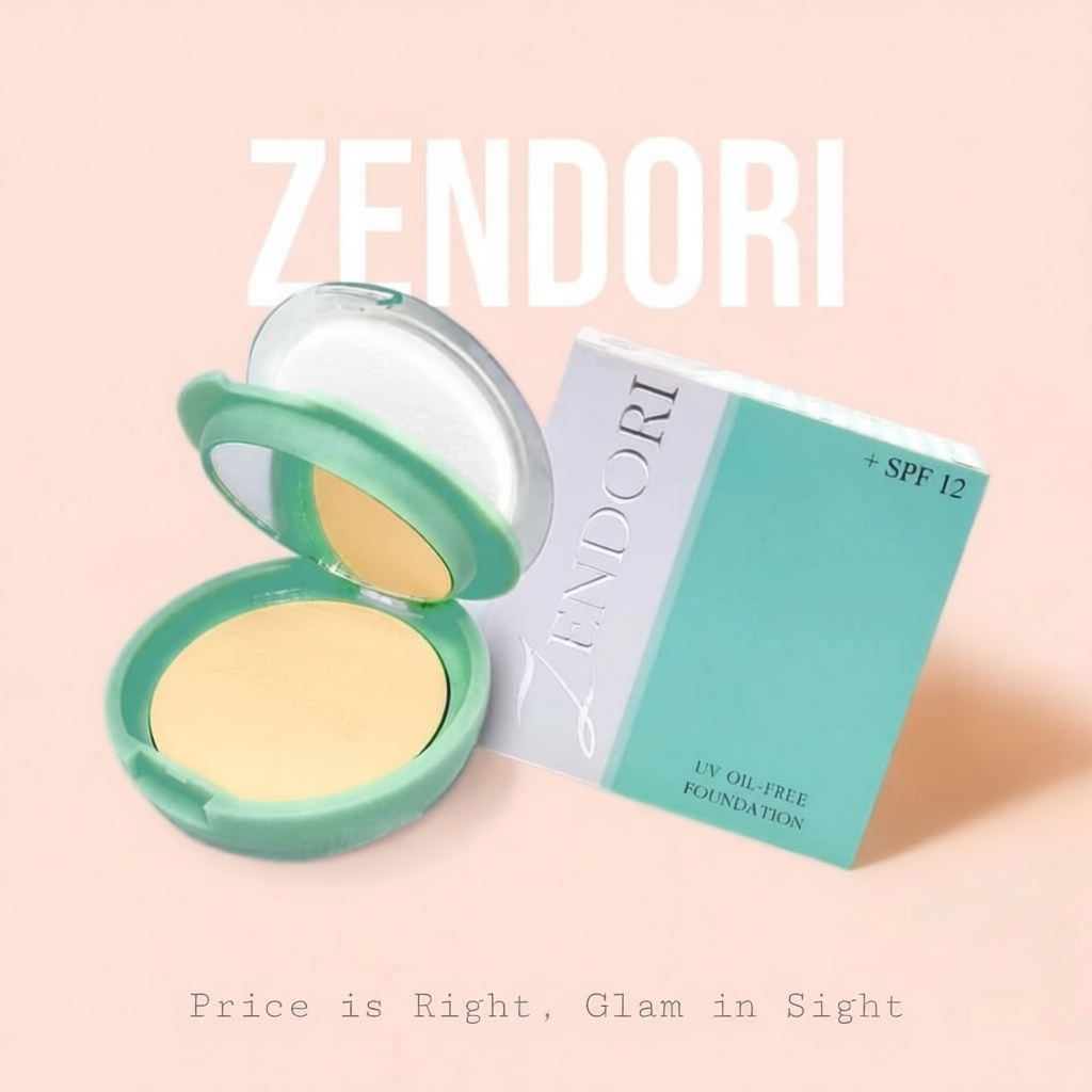 Zendori แป้งพัฟ UV Oil-Free Foundation SPF12 10กรัม