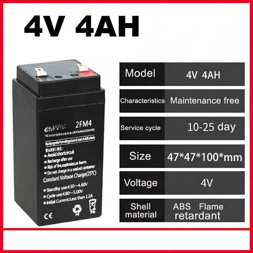 แบตเตอร์รี่แห้ง 4V4AH สำหรับเครื่องชั่งดิจิตอลทั่วไปและอื่นๆ