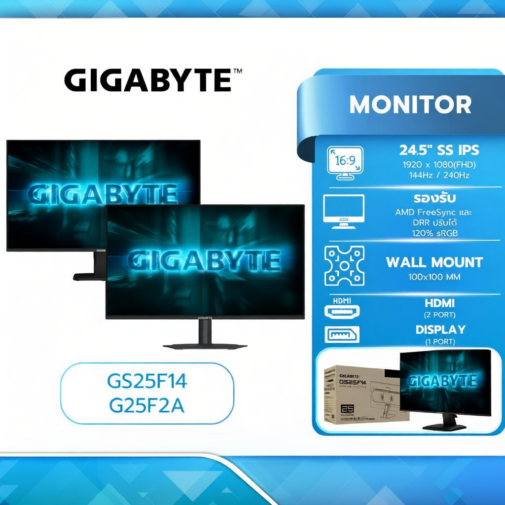 GIGABYTE GAMING MONITOR GS25F14 / G25F2A 24.5" 144Hz