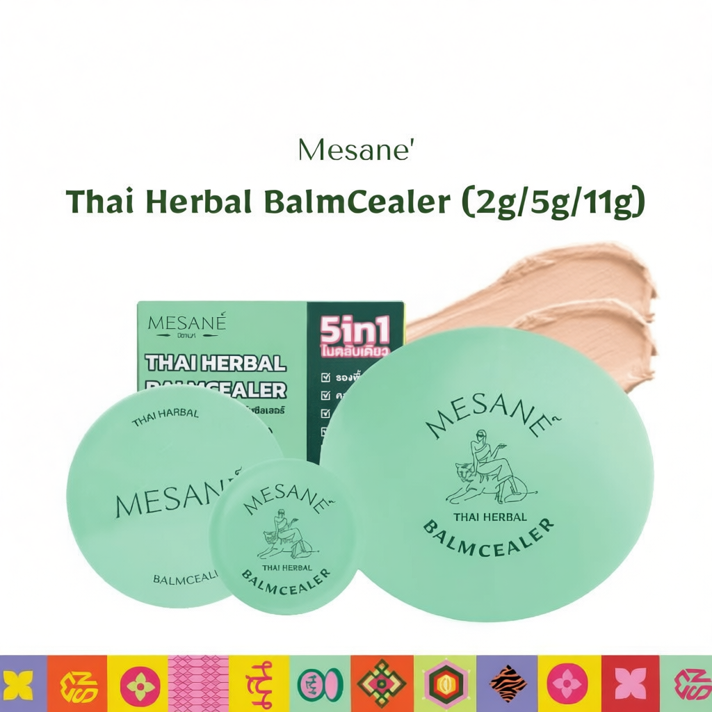 Mesane Thai Herbal Balmcealer รองพื้นเนื้อบาล์ม สมุนไพรไทย ปกปิดดี คุมมัน กันน้ำ ลดสิว 2/5/11g