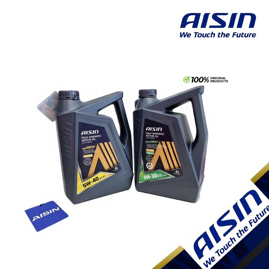 AISIN น้ำมันเครื่องสังเคราะห์แท้ 100% เกรด SAE 5W-40 / 5W-30 เบนซิน Fully Synthetic
