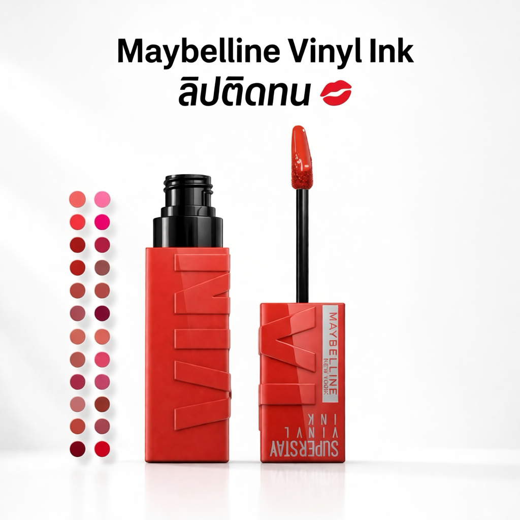 ลิปสติก Maybelline Superstay Vinyl Ink 4.2ml สีชัดเจน