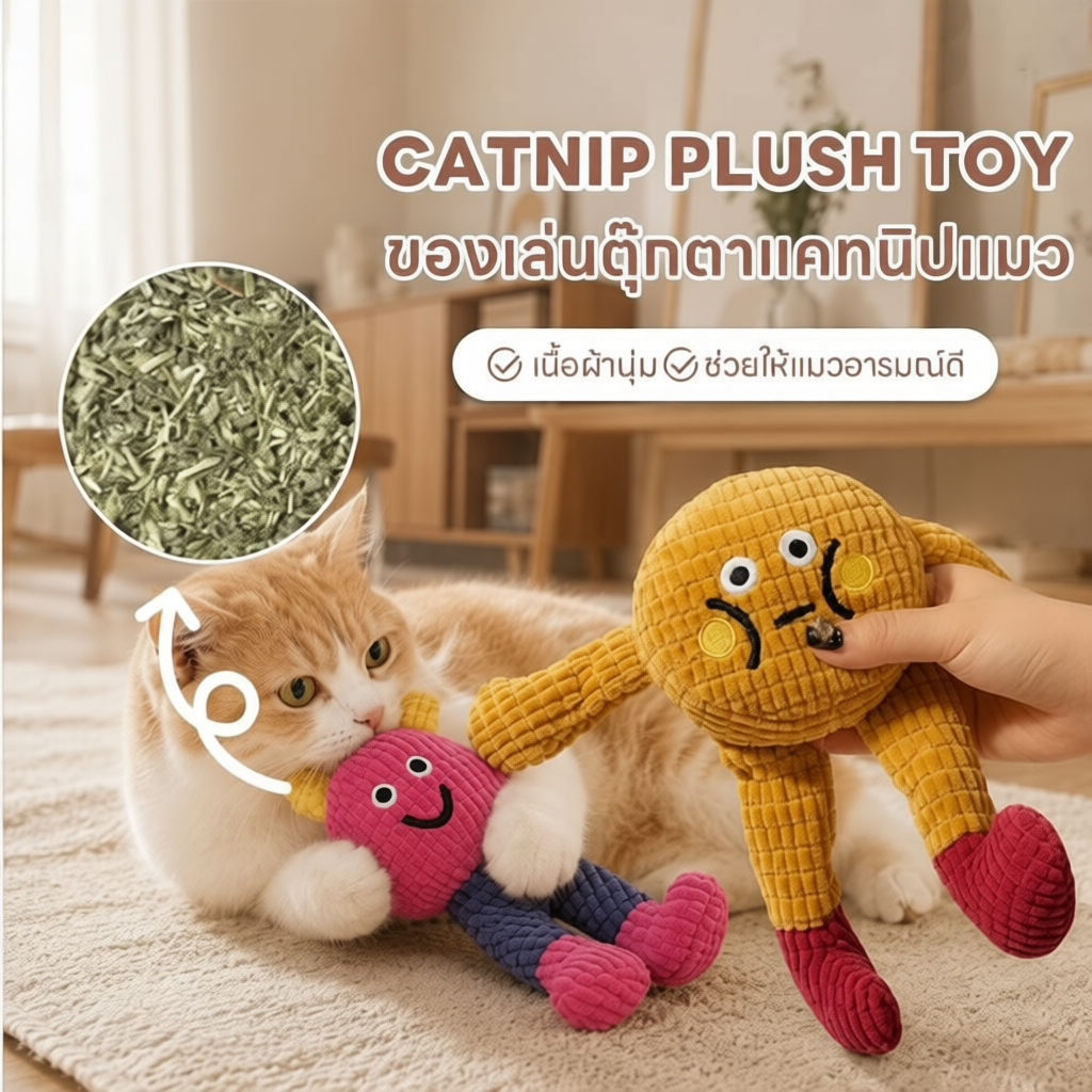 Doge&Orange ตุ๊กตาของเล่นแคทนิปสัตว์เลี้ยง ลายการ์ตูน เนื้อผ้านุ่ม