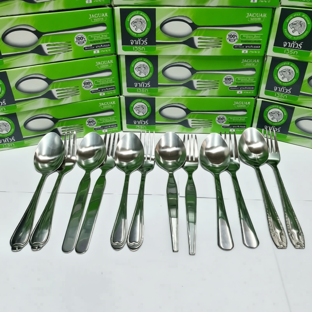 Jaguar ช้อนส้อม สแตนเลส อย่างหนา 6คู่