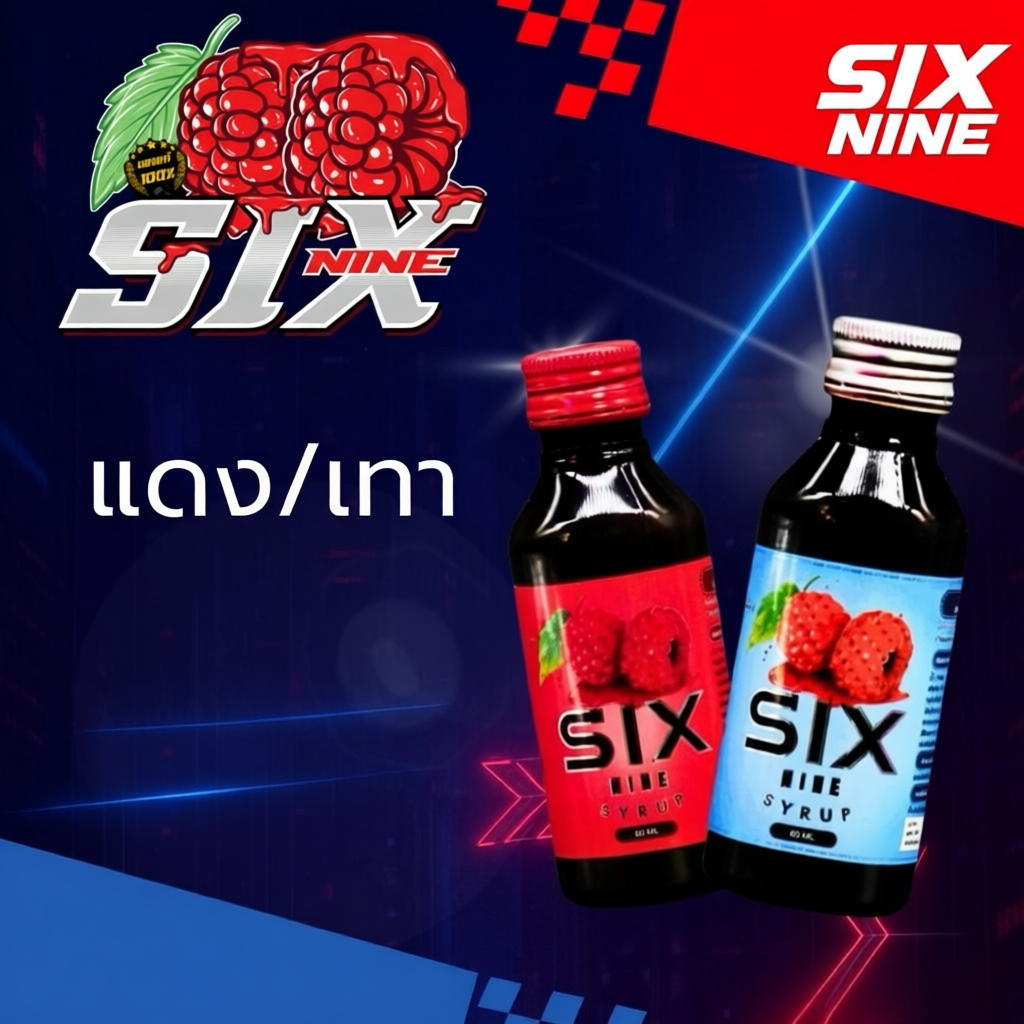 [50 ขวด] SIXNINE SYRUP 69 ฝาแดง ฝาเทา ขวด 60 ml. ของแท้
