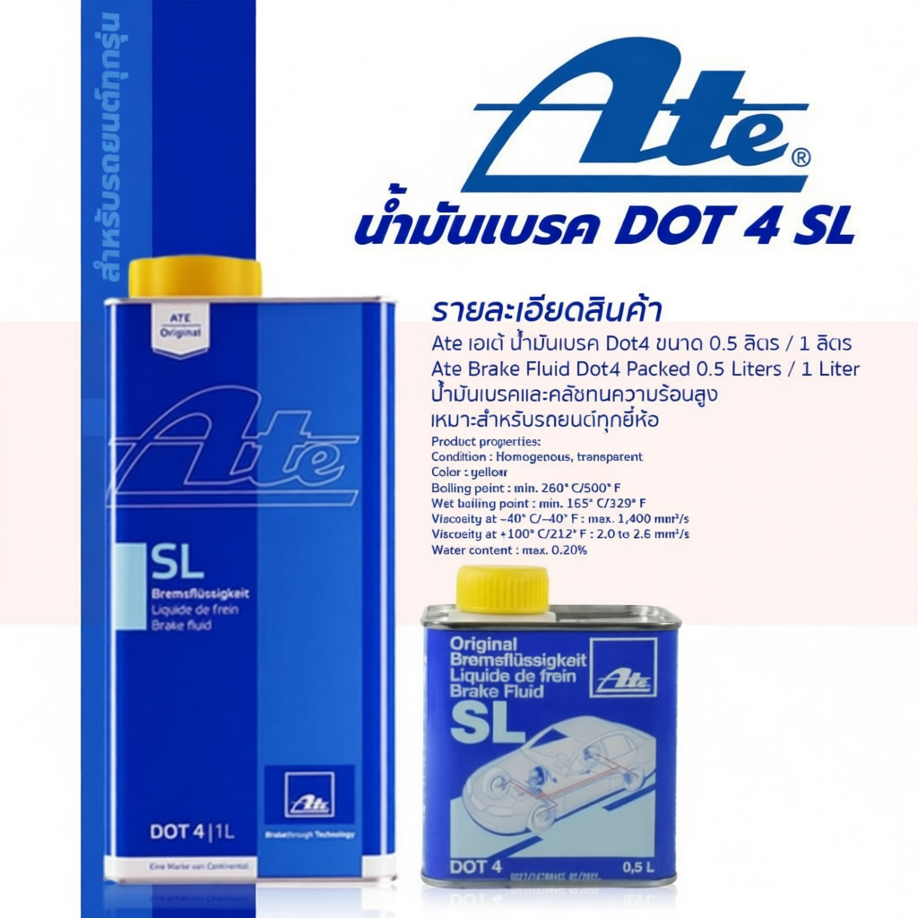 ATE น้ำมันเบรค เอเต้ ทนความร้อนสูง 260 องศา