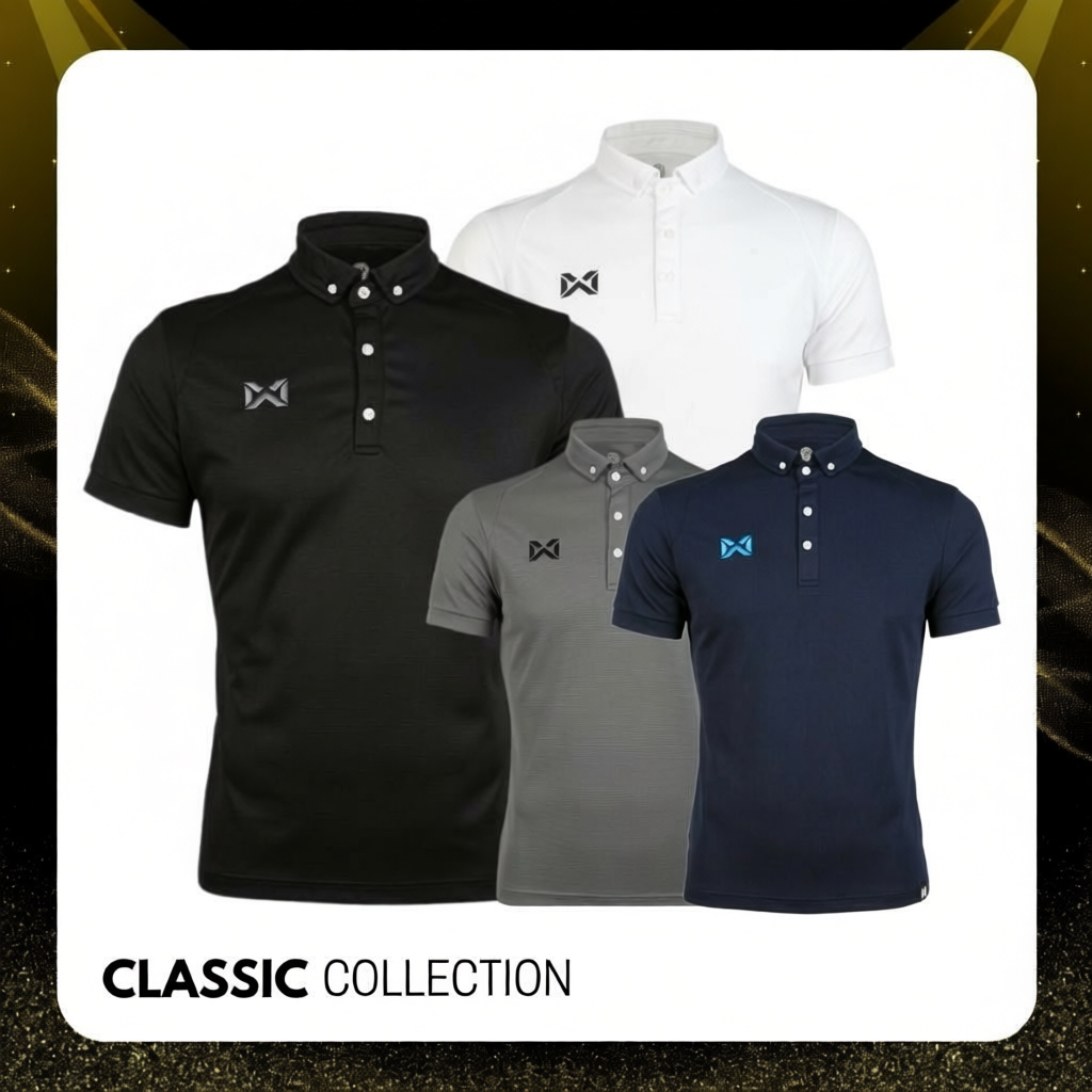 เสื้อสีดำโปโล WARRIX - รุ่น CLASSIC (WA-3315N)