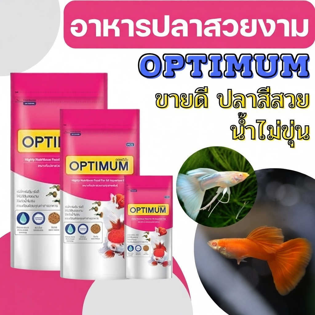 อาหารปลา Optimum 3 ขนาด